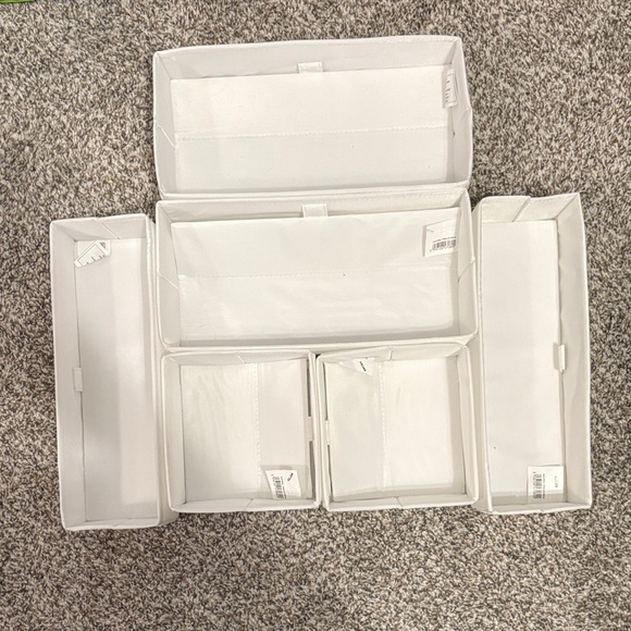 White Fabric Drawer Organizer Set - Picture 1 of 1